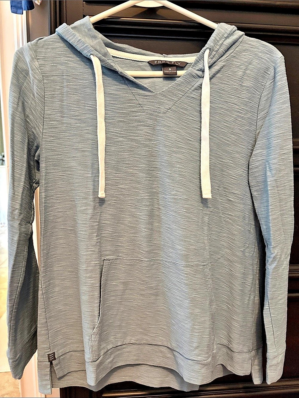 Free Fly Women'Small Bamboo Lightweight Slub Hoodie Heather Blue Small